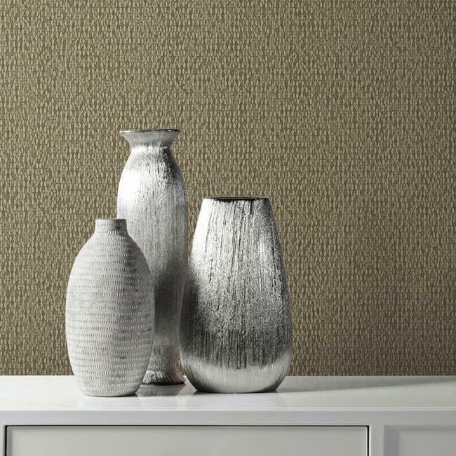 York Y6231105 Antonina Vella Natural Opalescence Stretched Hexagons Burnished Copper - tapeta strukturalna