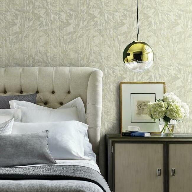York Y6230702 Antonina Vella Natural Opalescence Rainforest Leaves Cream/Grey - tapeta w liście