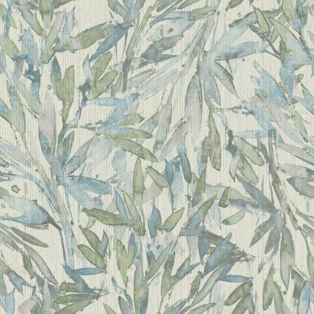 York Y6230704 Antonina Vella Natural Opalescence Rainforest Leaves Light Blue/Grey - tapeta w liście
