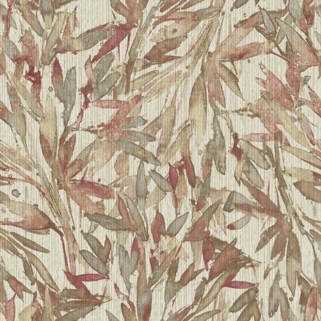York Y6230706 Antonina Vella Natural Opalescence Rainforest Leaves Red/Warm Grey - tapeta w liście