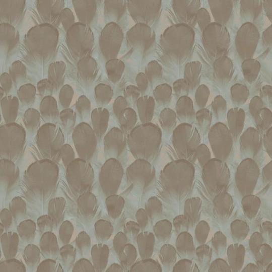 York Y6230104 Antonina Vella Natural Opalescence Feathers Brown/Turquoise - tapeta w pióra