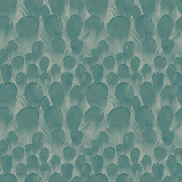 York Y6230105 Antonina Vella Natural Opalescence Feathers Teal/Green - tapeta w pióra