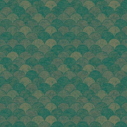 York Y6230204 Antonina Vella Natural Opalescence Mermaid Scales Teal/Gold - tapeta geometryczna