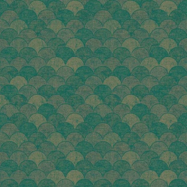 York Y6230204 Antonina Vella Natural Opalescence Mermaid Scales Teal/Gold - tapeta geometryczna