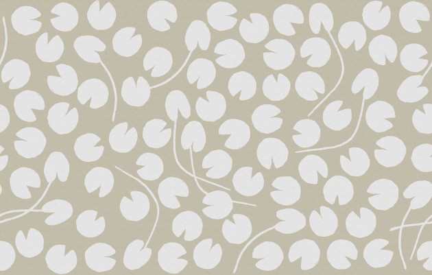 Rebel Walls R20628 Fine Little Day Water Lilies Beige - mural w lilie wodne