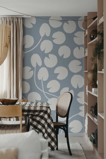 Rebel Walls R20629 Fine Little Day Water Lilies Blue - mural w lilie wodne