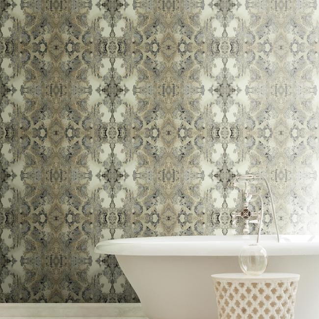 York DN3717 Candice Olson Botanical Dreams Inner Beauty Ivory - tapeta w kalejdoskopowy ornament