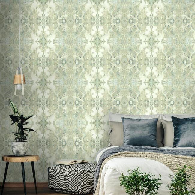 York DN3720 Candice Olson Botanical Dreams Inner Beauty Spa - tapeta w kalejdoskopowy ornament