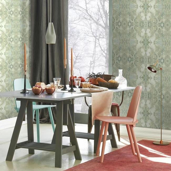 York DN3720 Candice Olson Botanical Dreams Inner Beauty Spa - tapeta w kalejdoskopowy ornament