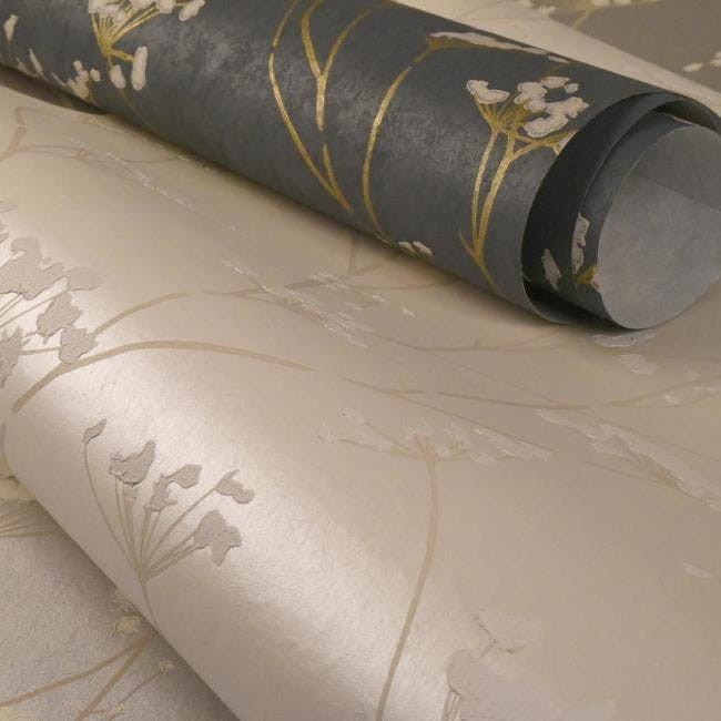 York DN3708 Candice Olson Botanical Dreams Enchanted Cream Pearl - tapeta w minimalistyczny roślinny wzór