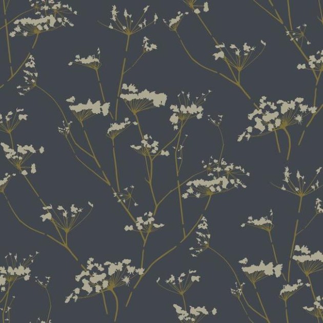 York DN3709 Candice Olson Botanical Dreams Enchanted Anchor Grey - tapeta w minimalistyczny roślinny wzór