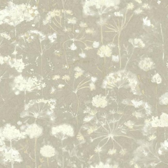 York NA0540 Candice Olson Botanical Dreams Botanical Fantasy Soft Taupe - tapeta roślinna w dmuchawce