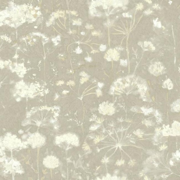 York NA0540 Candice Olson Botanical Dreams Botanical Fantasy Soft Taupe - tapeta roślinna w dmuchawce