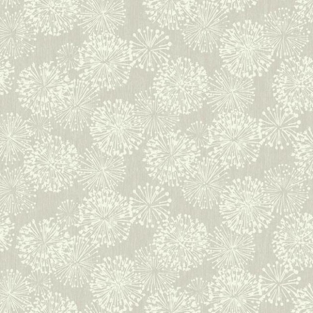 York NA0580 Candice Olson Botanical Dreams Grandeur Silver/Cream - tapeta roślinna w minimalistyczne dmuchawce