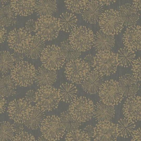 York NA0582 Candice Olson Botanical Dreams Grandeur Charcoal/Gold - tapeta roślinna w minimalistyczne dmuchawce