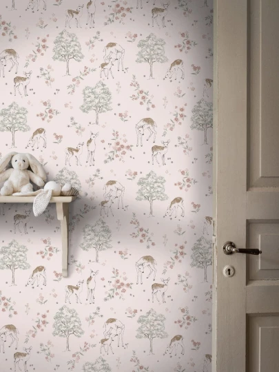 OL / Tapeta Boras Tapeter Newbie 7473 Deer Love Miłośnicy Jelonków - dostępne 4 rolki