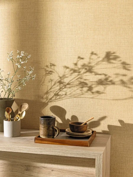 Caselio 105971150 Matieres Raphia Beige - tapeta imitująca rafię