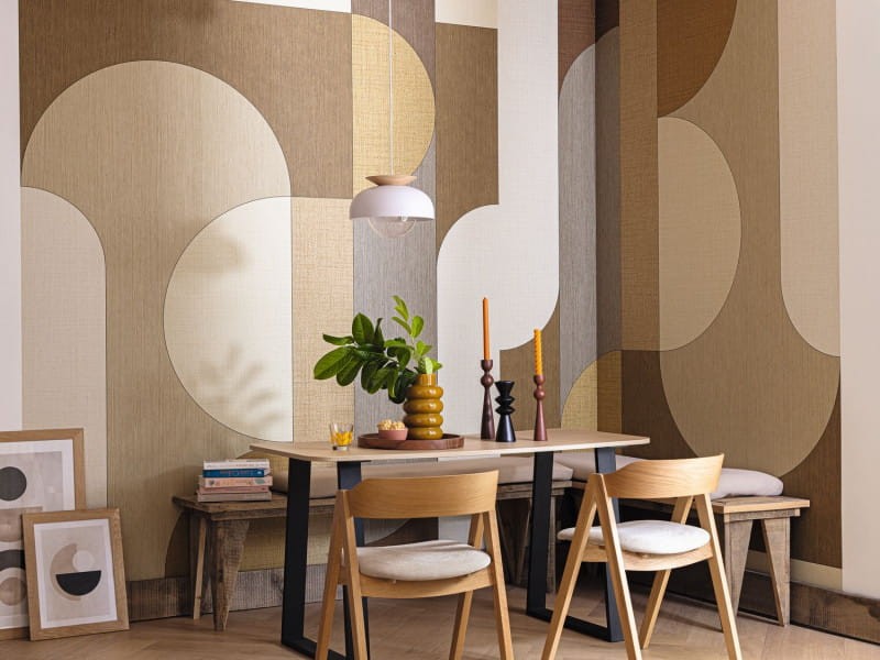 Caselio 106032025 Matieres Subtile Beige - mural geometryczny imitujący naturalne materiały