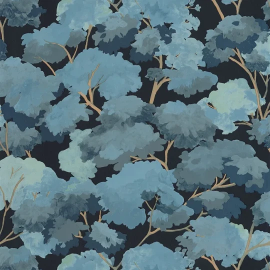 Caselio 106106166 Balade Ete Bleu Nuit - tapeta leśne drzewa