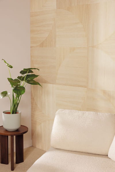 Caselio 106132003 Balade Bois D’hiver Marron - mural imitujący drewno w geometrycznym wydaniu