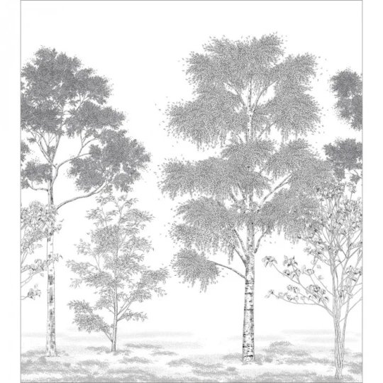 Caselio 106169001 Balade Poesie Printaniere Noir - mural rysunek lasu