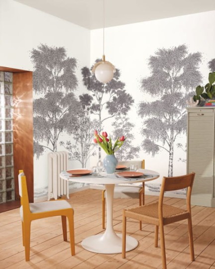 Caselio 106169002 Balade Poesie Printaniere Noir - mural rysunek lasu