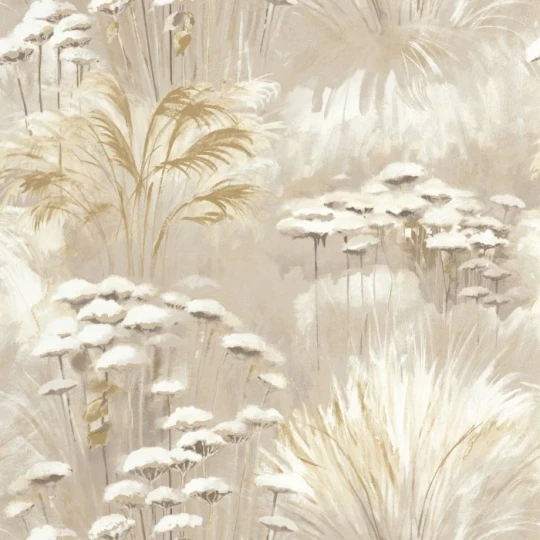 Casadeco 200941591 Sentier Des Dunes Oyat Beige Lin - tapeta łąka