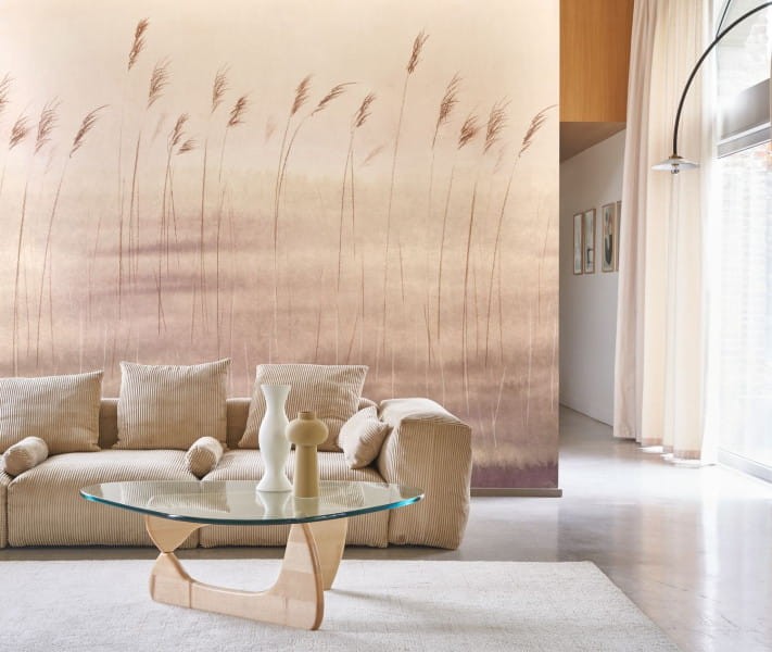 Casadeco 200082704 Sentier Des Dunes Jonc Des Dunes Ble - mural z krajobrazem nadmorskiej łąki