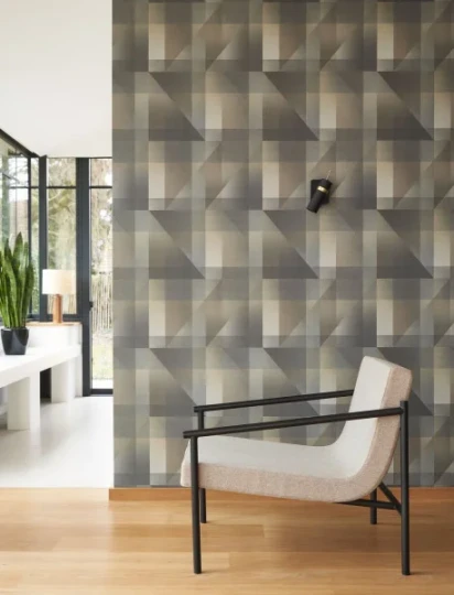 Casadeco 200501958 Carnaby Street Edward Naturel - tapeta geometryczna