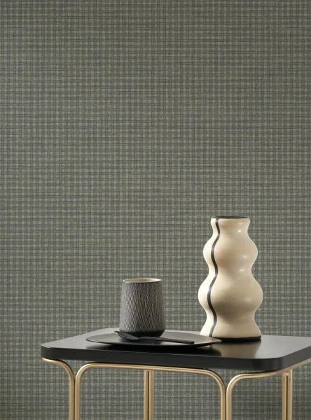 Casadeco 200552722 Carnaby Street Jude Naturel - tapeta w drobną kratkę