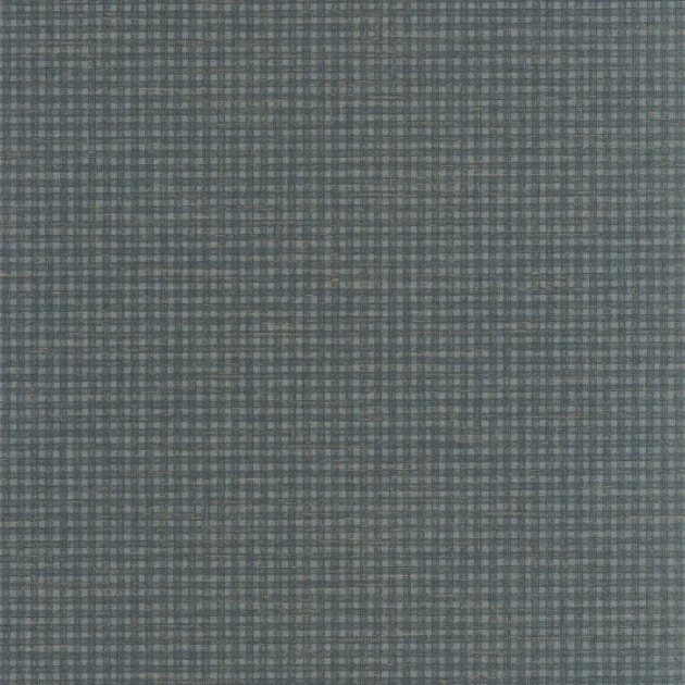 Casadeco 200559726 Carnaby Street Jude Bleu Petrole - tapeta w drobną kratkę