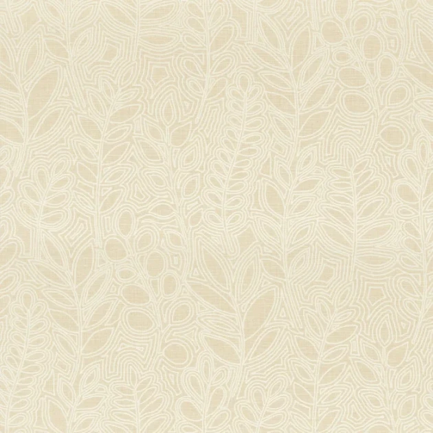 Casamance 76680100 Palmadora Astragale Ivoire - tapeta z roślinnym haftem