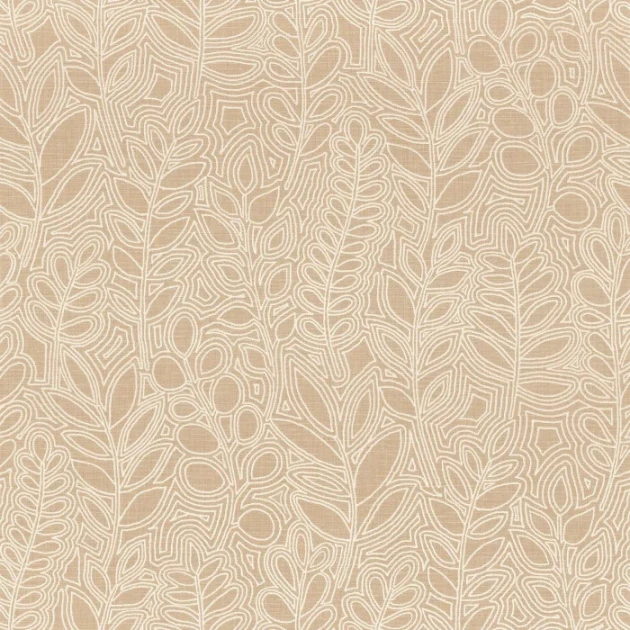 Casamance 76680202 Palmadora Astragale Sable - tapeta z roślinnym haftem