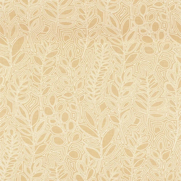 Casamance 76680304 Palmadora Astragale Vanille - tapeta z roślinnym haftem