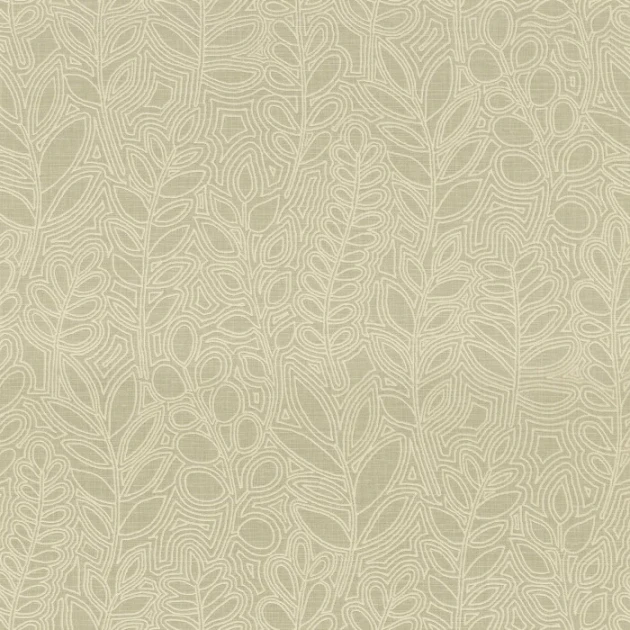 Casamance 76680406 Palmadora Astragale Amande Douce - tapeta z roślinnym haftem
