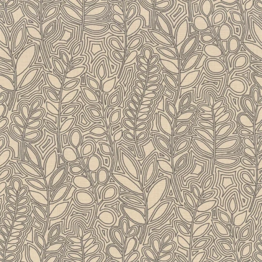 Casamance 76681018 Palmadora Astragale Latte - tapeta z roślinnym haftem