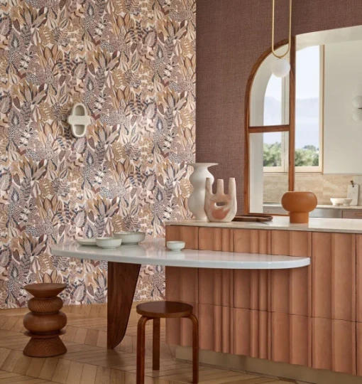 Casamance 76691324 Palmadora Alfabia Kaki - tapeta roślinna