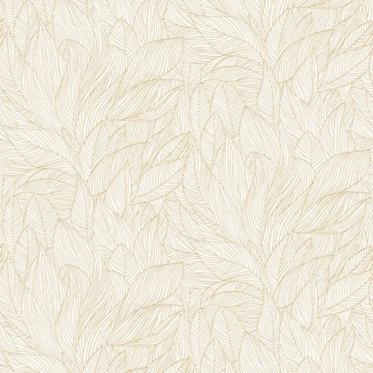 Casamance 76602140 Jardin Felicia Hosta Ivoire - tapeta w liście