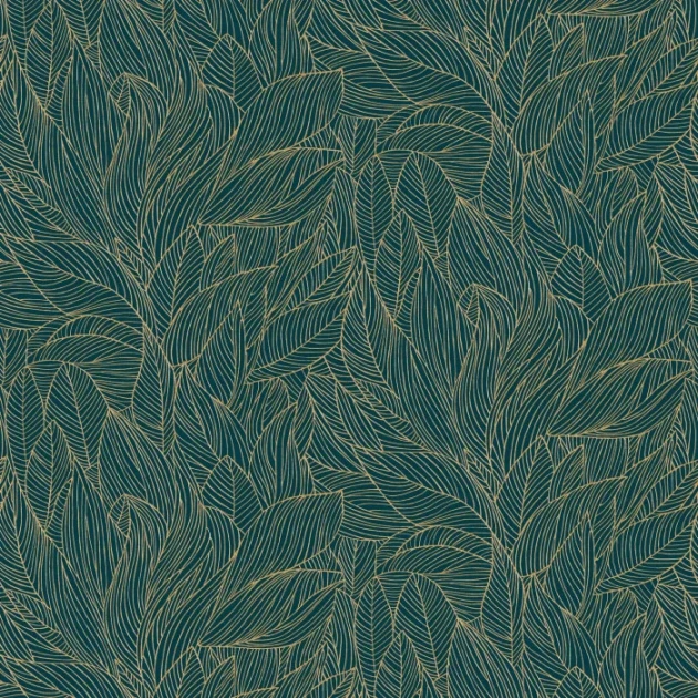 Casamance 76602752 Jardin Felicia Hosta Marine - tapeta w liście