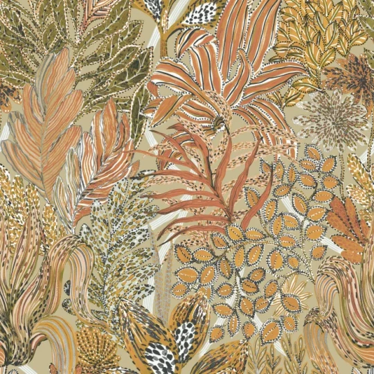 Casamance 74320732 Jardin Felicia Borrommee Nude - tapeta roślinna
