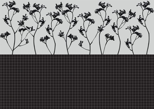 Texturae TXWF19654 Pattern Abstract Antitesi Quadriflora B - mural w roślinny motyw i kratkę