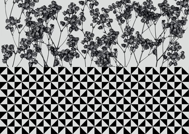 Texturae TXWF19655 Pattern Abstract Antitesi Floricheck A - mural w roślinny motyw i kratkę