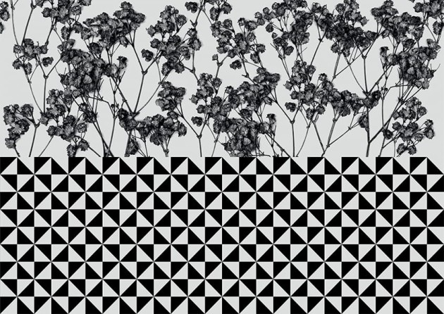 Texturae TXWF19655 Pattern Abstract Antitesi Floricheck B - mural w roślinny motyw i kratkę