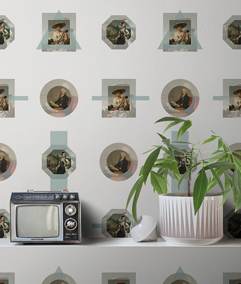 Texturae TXWR16105 Pattern Abstract Barocco Collage A - mural w portrety