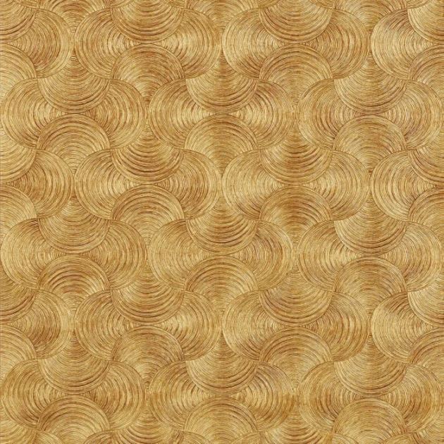 Casamance 76620406 Magnitude-Textures Aphelie Or - tapeta metaliczna w zaokrąglone kształty