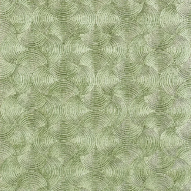 Casamance 76620202 Magnitude-Textures Aphelie Vert Metallique - tapeta metaliczna w zaokrąglone kształty