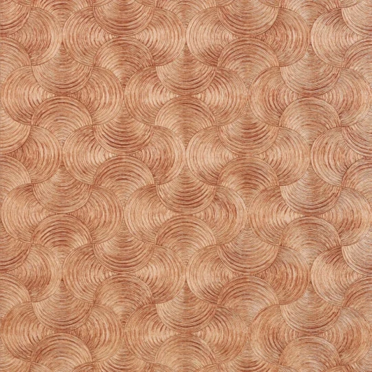 Casamance 76620304 Magnitude-Textures Aphelie Cuivre - tapeta metaliczna w zaokrąglone kształty