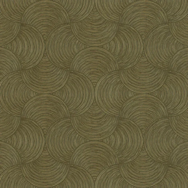 Casamance 76630814 Magnitude-Textures Meteore Kaki - tapeta geometryczna ze złotymi zdobieniami