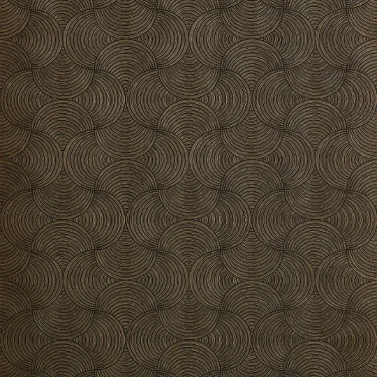 Casamance 76630916 Magnitude-Textures Meteore Noir - tapeta geometryczna ze złotymi zdobieniami