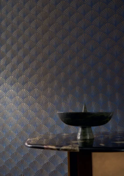 Casamance 76651222 Magnitude-Textures Nereides Taupe - tapeta w metaliczne liście